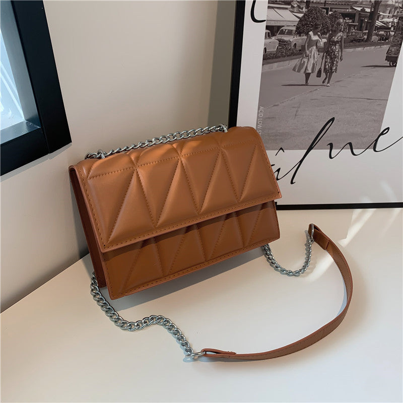 Quilted Embroidered Small-Square Chain Shoulder & Crossbody Bag wholesale product image
