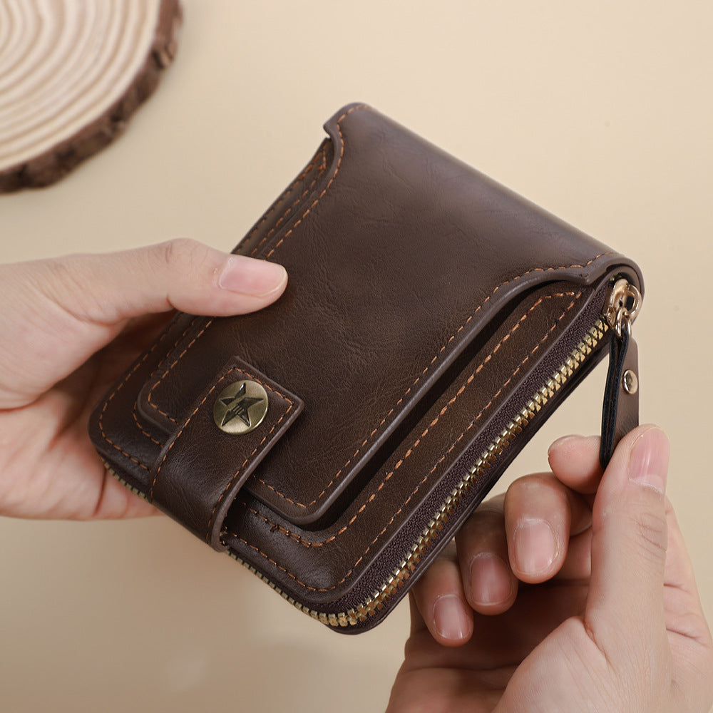 Men's Large-Capacity Retro Zip Wallet wholesale product image