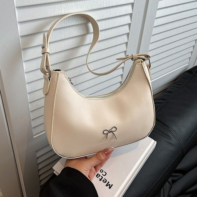 Bow-Detail Dumpling Crescent Underarm Bag wholesale product image