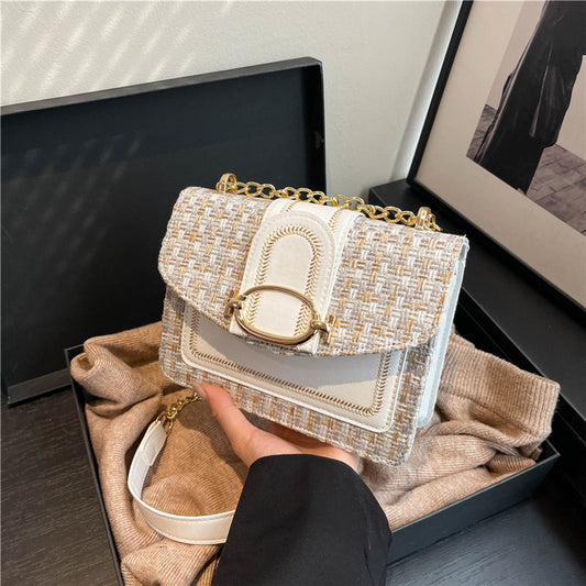 Women's Woolen Small-Square Retro Chain Korean-Style Handbag wholesale product image