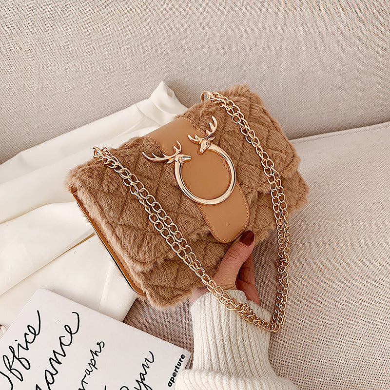 Plush Small-Square Chain Shoulder & Crossbody Bag wholesale product image