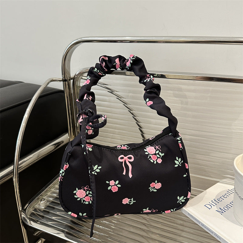 Canvas Floral Bow-Detail Shoulder Bag wholesale product image