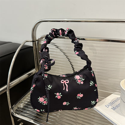 Canvas Floral Bow-Detail Shoulder Bag wholesale product image