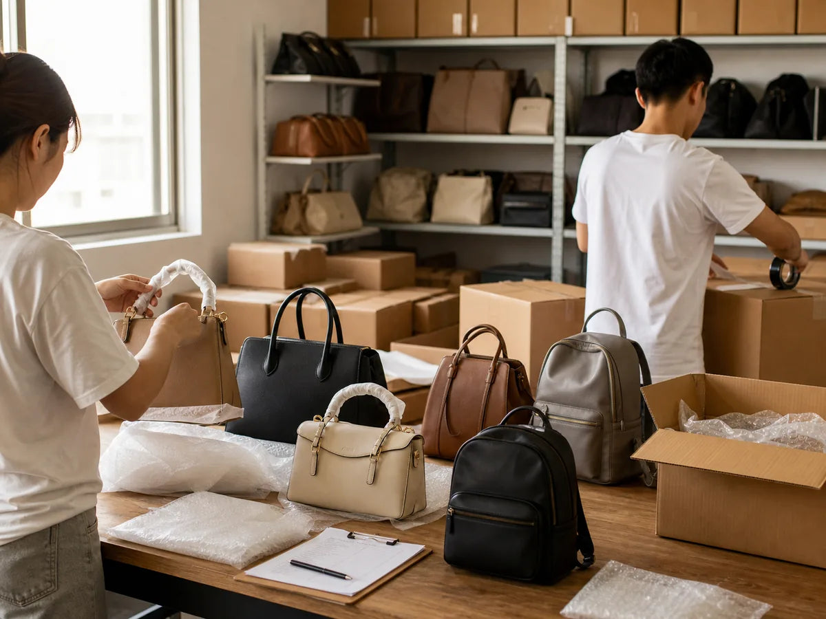 Illustrative assortment of wholesale bags prepared for packing
